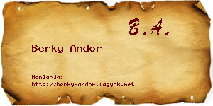 Berky Andor névjegykártya