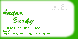 andor berky business card